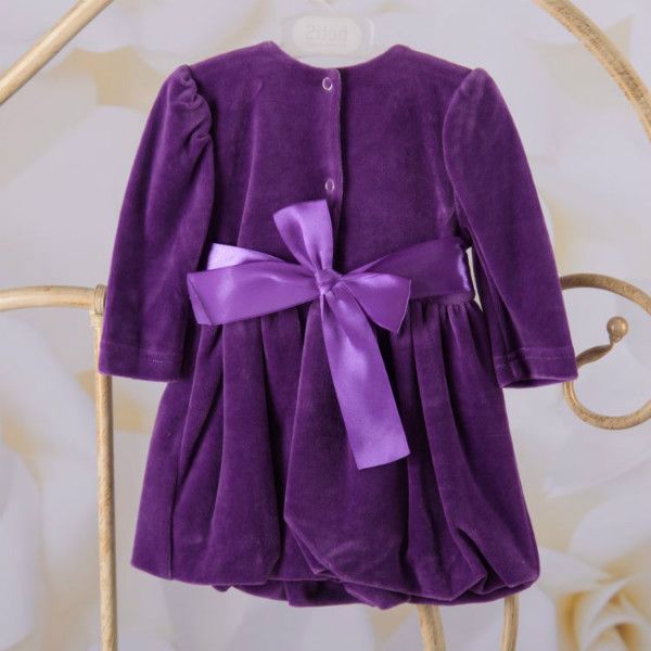 Велюровое платье Красуня для девочки фиолетовое