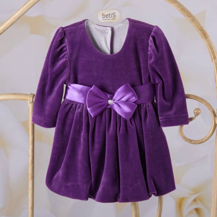 Велюрова сукня Красуня для дівчинки фіолетова