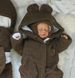 Теплый комплект на выписку Баранчик Тедди коричневый Конверт - Кокон, комбинезон, шапочка, 0-4 месяца, Барашек Тедди, Для мальчика, Модели унисекс