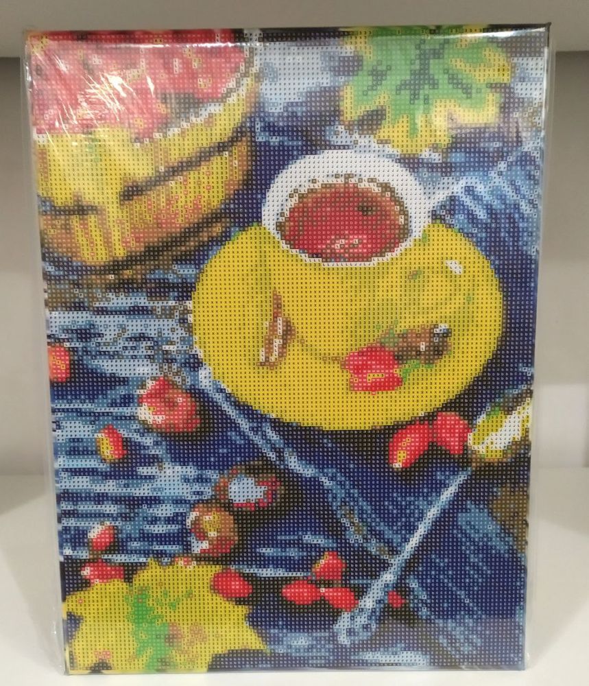 Картина стразами по номерам с подрамником Чай с шиповником размер 30х40 см