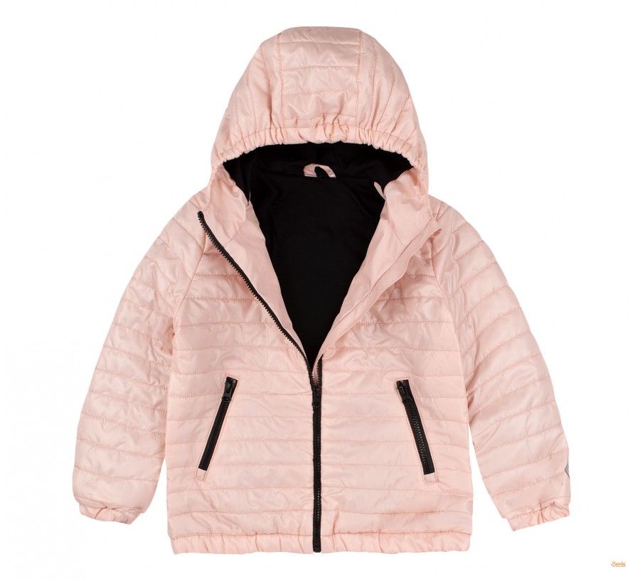 Дитяча куртка Стеганка для дівчинки рожева, 122, Плащівка