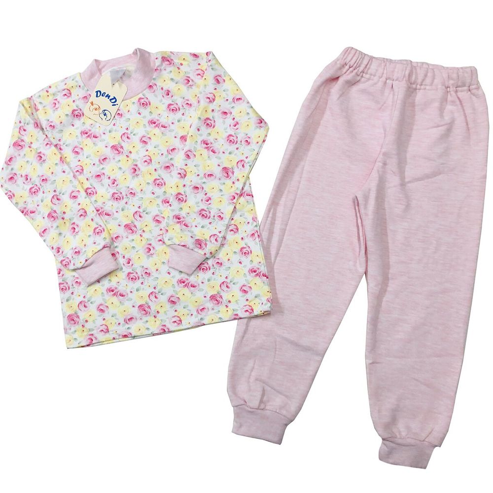 Теплая детская пижама для девочки Розочки, 122, Фланель, байка, Пижама
