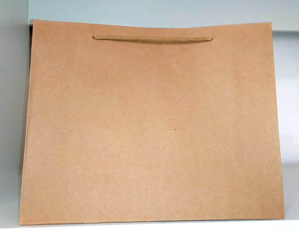 Бумажный крафт пакет с ручками 27х35х10