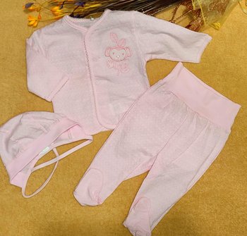 Комплект Ласкавий для новонародженої рожевий супрем