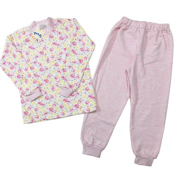 Теплая детская пижама для девочки Розочки, 128, Фланель, байка, Пижама