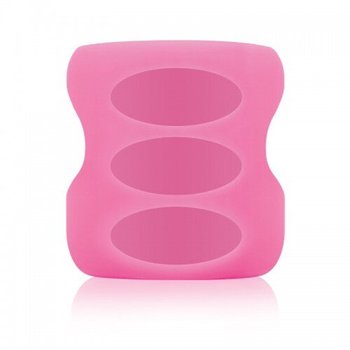 Силіконовий чохол для скляної пляшки з широкою шийкою, 150 мл, колір рожевий, Рожевий, 150 мл, З широкою шийкою