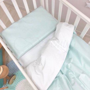 Змінний комплект постільної білизни у ліжечко для новонароджених темна м'ята (підковдра, наволочка, простирадло)