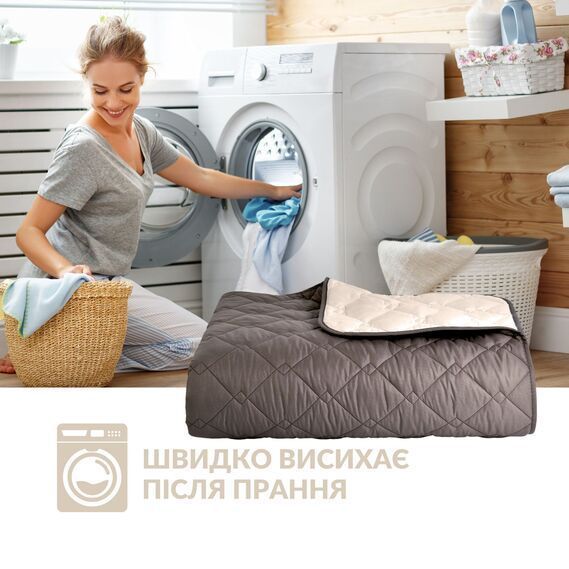 Покривало CUBE двостороннє 100х135 см бежево - шоколадне, 135 х 100, Мікрофібра