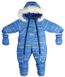 Детский зимний комбинезон - трансформер на флисе Garden baby Новый Стиль синие полосочки, 68