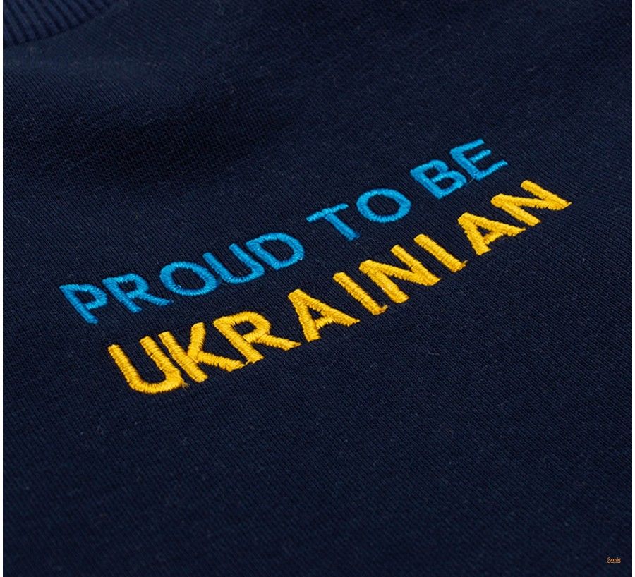 Дитячий джемпер I Love Ukraine синій тринитка, 140, Трикотаж трьохнитка