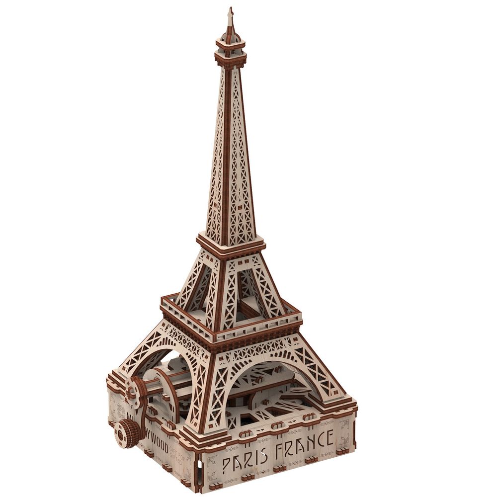 Фото, купить Ейфелева вежа (Еко - лайт) механічна дерев'яна 3D-модель, цена 1 080 грн