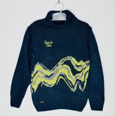 Детский свитер для мальчика св 29, Темно-синий, 104, Вязаное полотно