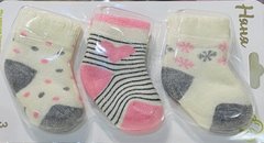 Шкарпетки Махрові з сердечками для новонароджених 3 пари