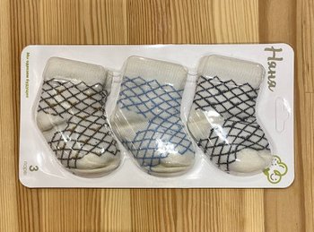Носочки Ромбики для новорожденных 3 пары, 0-3 месяца, Трикотаж