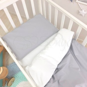 Змінний комплект постільної білизни у ліжечко для новонароджених сірий (підковдра, наволочка, простирадло)
