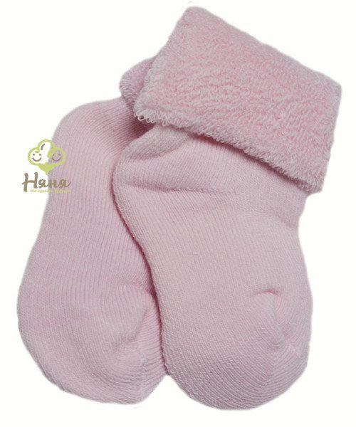 Шкарпетки махрові рожеві 0-6 міс, 0-6 міс (довжина стопи 8 см), Махра
