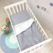 Змінний постільний комплект у ліжечко для новонароджених сірий, 90х110 см