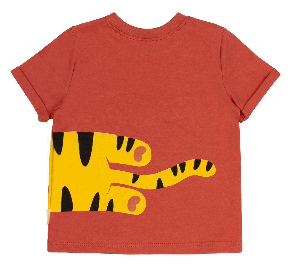 Летний костюмчик шорты + футболка для мальчика Тигрик терракот, 92
