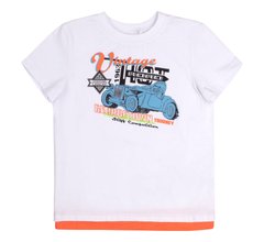 Детская футболка для мальчика Ралли белая, Белый, 116, Супрем