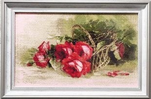 Набори для вишивання хрестом з малюнком на канві 48х33 Roses