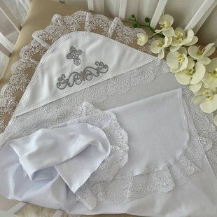 Крижма трикотажна Світлинка біла 75 * 100