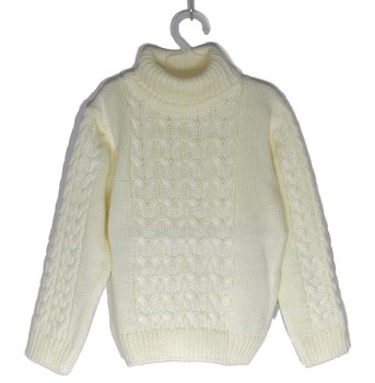 Вязаный свитер Косичка молочный для малышей, 86, Вязка