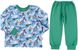 Байковая детская пижама Літачки голубая с зеленым