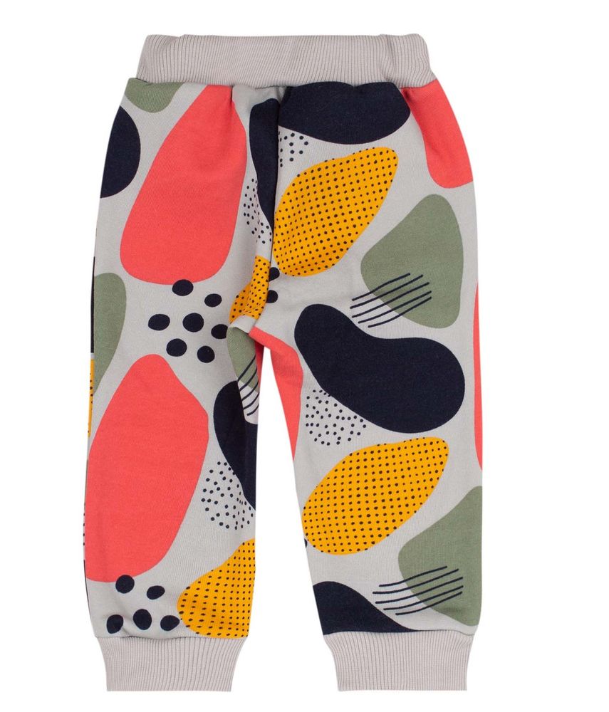 Теплые штаны на девочку ШР699 Разноцветные Камушки или серые, 104, Трикотаж Шардон