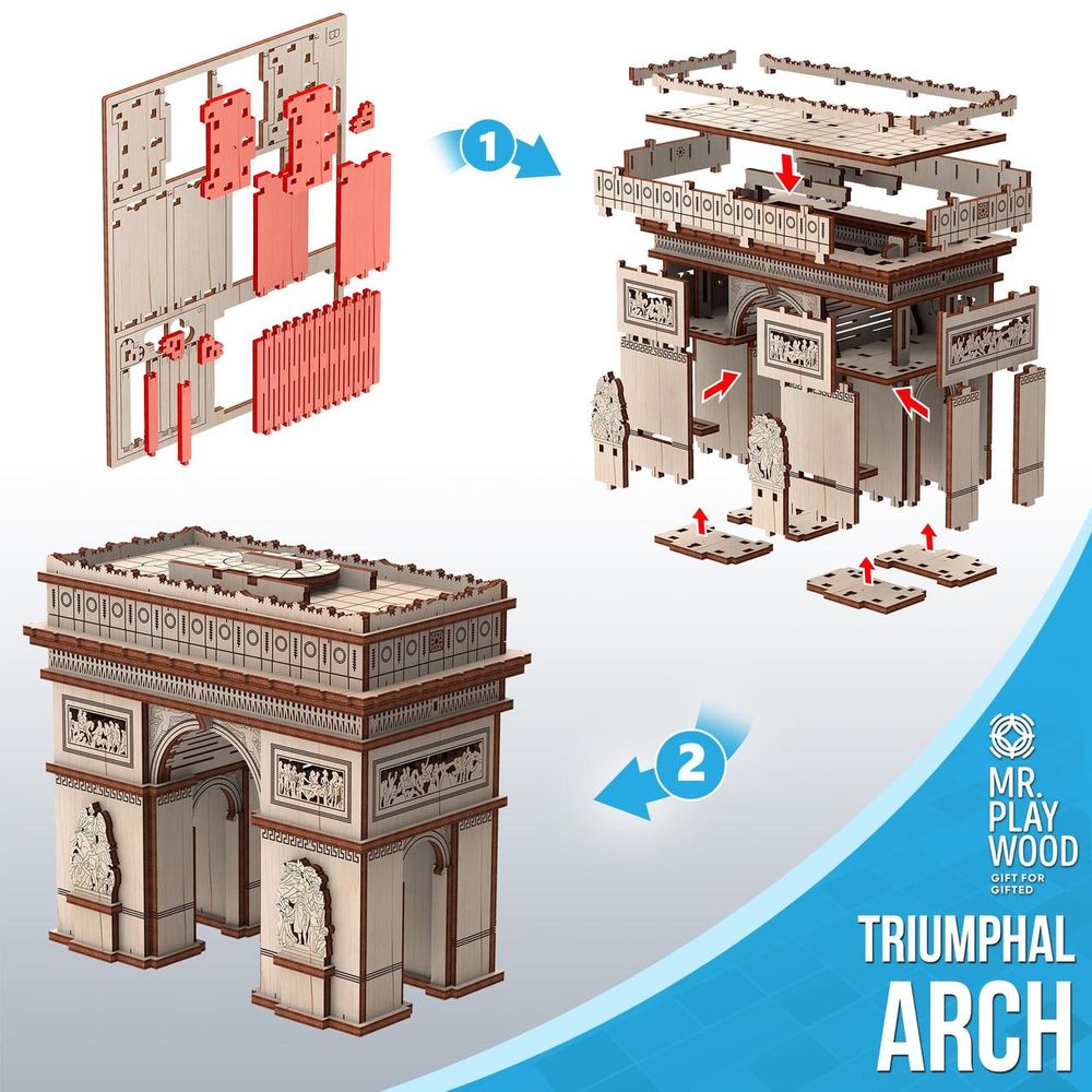 Фото, купити Тріумфальна арка механічна дерев'яна 3D-модель, ціна 660 грн