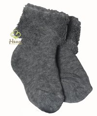 Шкарпетки махрові сірий меланж 0-6 міс, Сірий, Довжина стопи 8 см, Махра