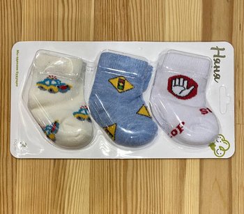 Шкарпетки Авто для новонароджених 3 пари, 0-3 місяці, Трикотаж