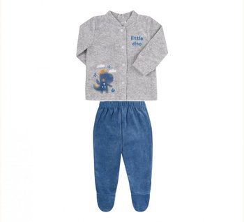 Велюровий костюм для новонароджених Little Dino сіро-синій