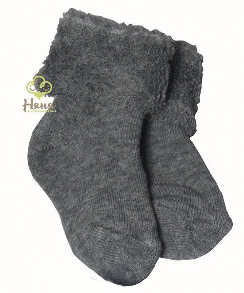 Шкарпетки махрові сірий меланж 0-6 міс, 0-6 міс (довжина стопи 8 см), Махра