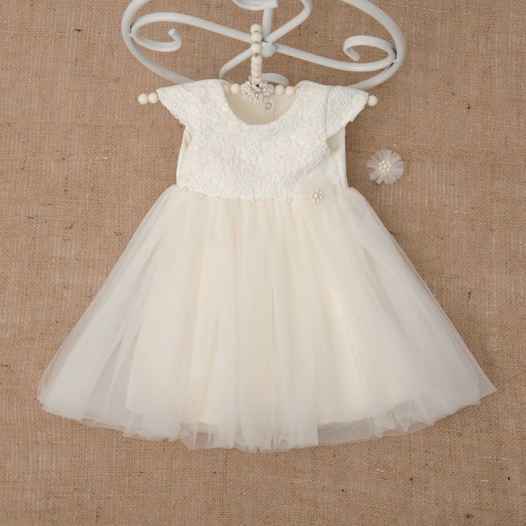 Ошатна сукня Діамант + заколка для дівчинки молочна