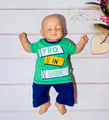 Летняя детская футболочка ФБ442 зеленая, Зелёный, 68, Супрем