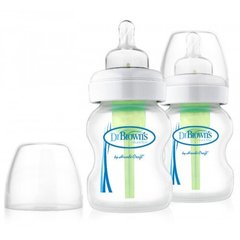 Дитяча пляшечка для годування з широкою шийкою, 150 мл, 2 шт. в упаковці, Прозрачный, 150 мл, З широкою шийкою