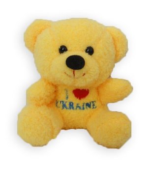 Мягкая игрушка Медвежонок «I LOVE UKRAINE» 15 см, Бежевый, Мягкие игрушки МЕДВЕДИ, до 60 см