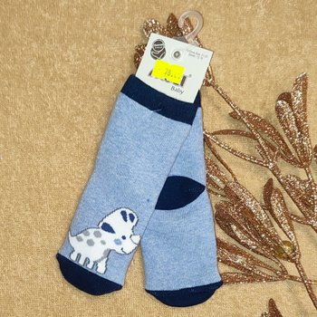 Детские махровые носки 12-18 месяцев Дино голубые