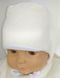 Теплая шапочка на синтепоне с хлопковой подкладке для новорожденных Малыш молочная