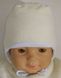 Тепла шапочка на синтепоні з бавовняною підкладкою для новонароджених Малюк молочна