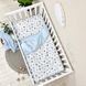 Сменный постельный комплект в кроватку для новорожденных Blue Star, 90х110 см