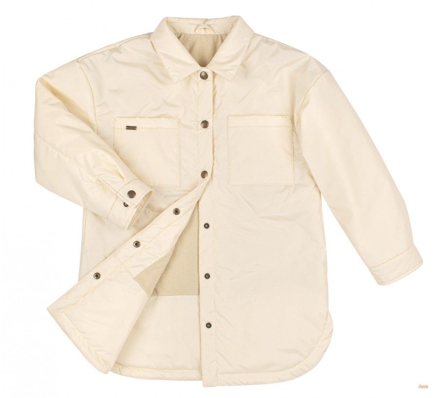 Демісезонна куртка Shirt Stylish для дівчинки молочна, 128, Плащівка