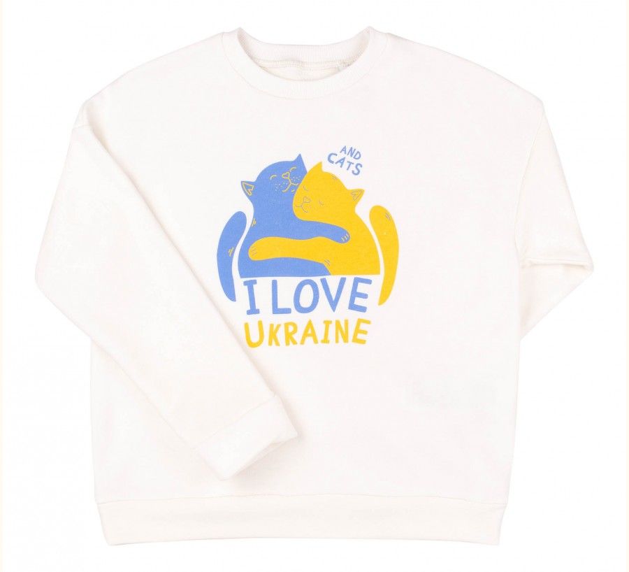 Дитячий джемпер I Love Ukraine молочна тринитка