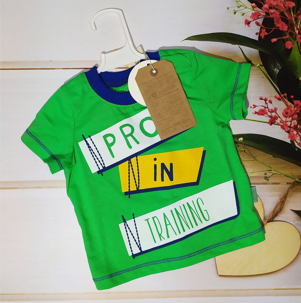 Летняя детская футболочка ФБ442 зеленая