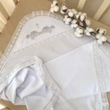 Крижма трикотажна 75 * 100 Чарівність біла срібло