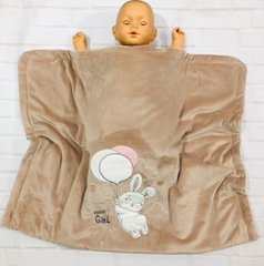 Дитячий плед для новонародженої Hello Girl, Пудра, 100 х 90, Велюр