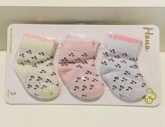 Шкарпетки для новонароджених Троянда 3 пари 0-3 міс, Дівчинка, 0-3 місяці