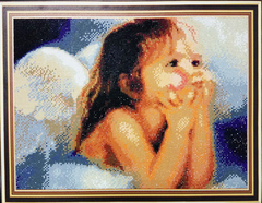 Картина стразами на подрамнику с принт рамою Маленький Ангел