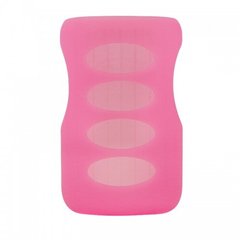 Силіконовий чохол для скляної пляшки з широкою шийкою, 270 мл, колір рожевий, Рожевий, 270 мл, З широкою шийкою