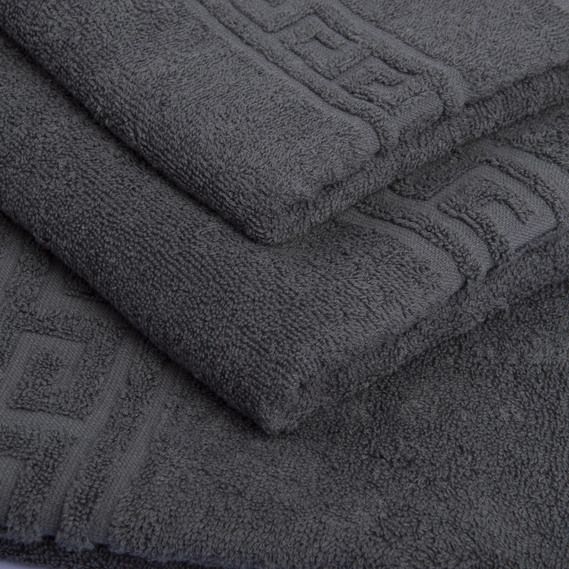 Махровое полотенце Версаче 50 х 85 темно - серое, Серый, 50х85